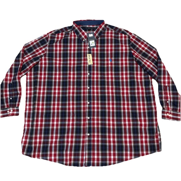 US Polo Assn. Other - US Polo Assn NWT Men's 5XLT Plaid Long Sleeve Button Up Shirt